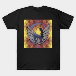 Native American Spiritual Nature Mountain Design, Eagle & Wolf T-Shirt